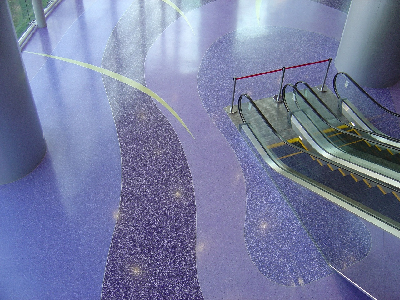 Decorative flooring of different shades of purple