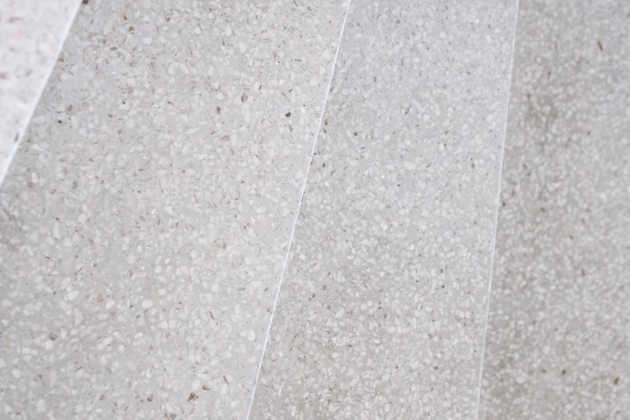 Close up of terrazzo polished floor