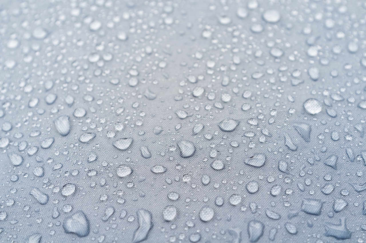 Water droplets on a waterproof floor