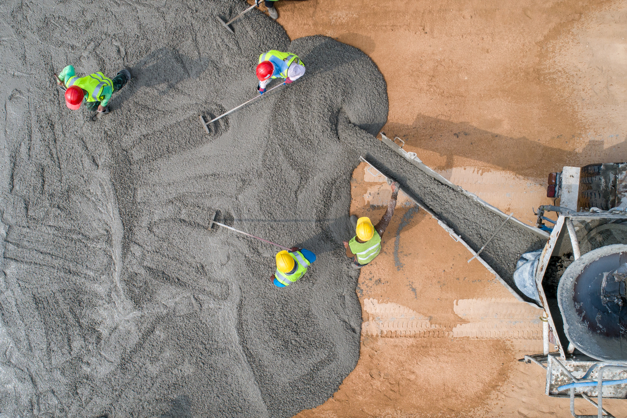 Concrete being poured