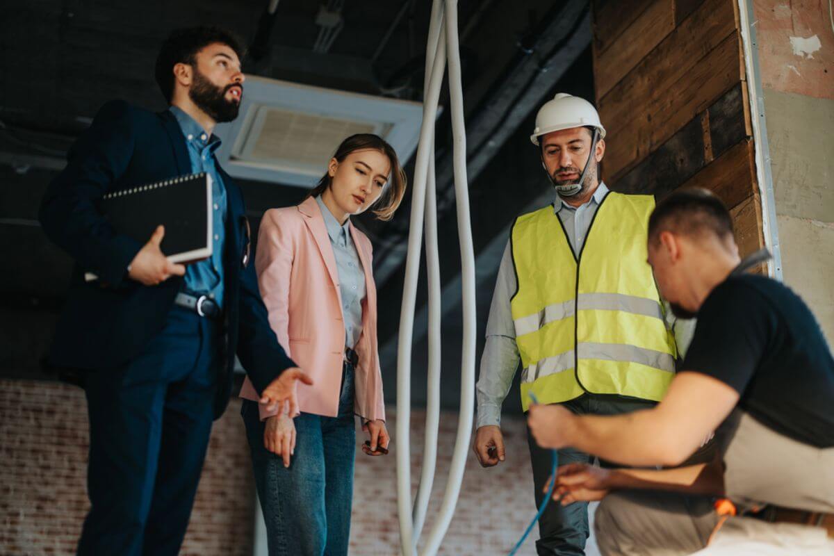 Technician conducting initial waterproofing site inspection for accurate assessment