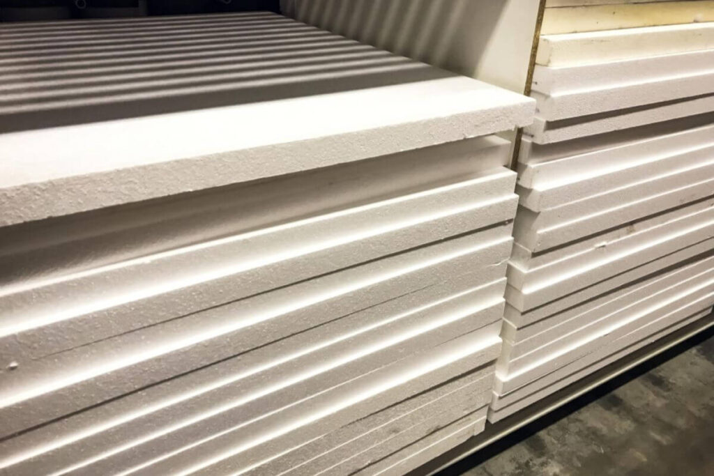 FRP wall panels exposed to industrial cleaning chemicals in a commercial facility