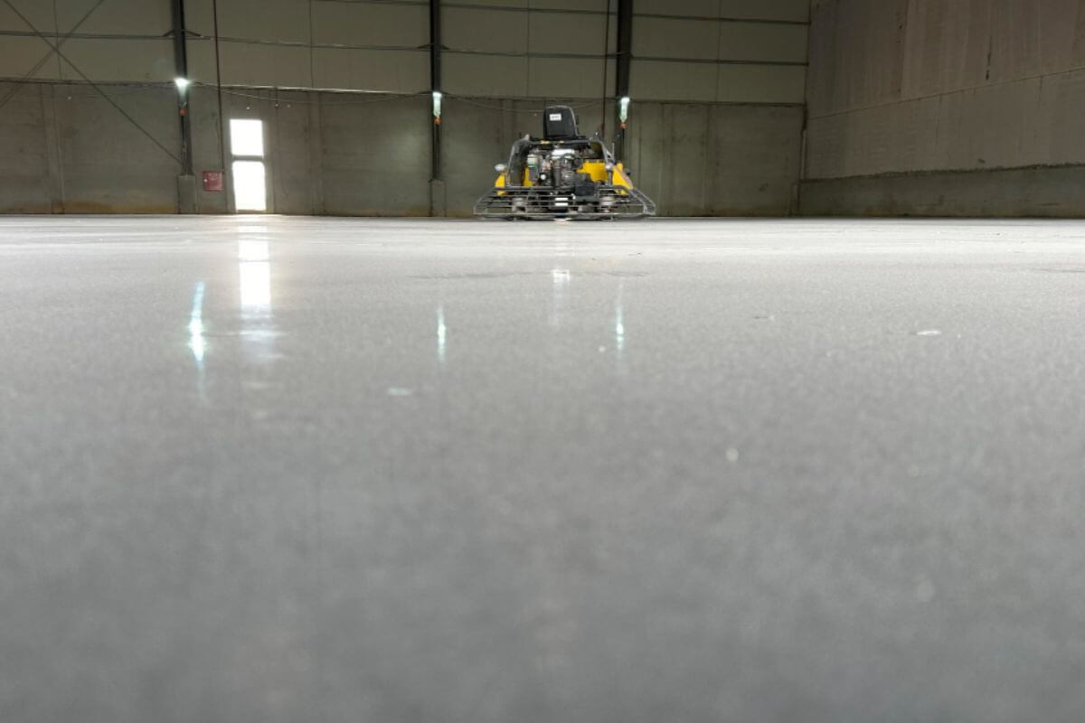 Polyurethane flooring installed in industrial facilities for heavy-duty applications